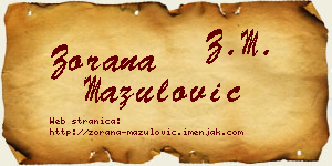 Zorana Mazulović vizit kartica
